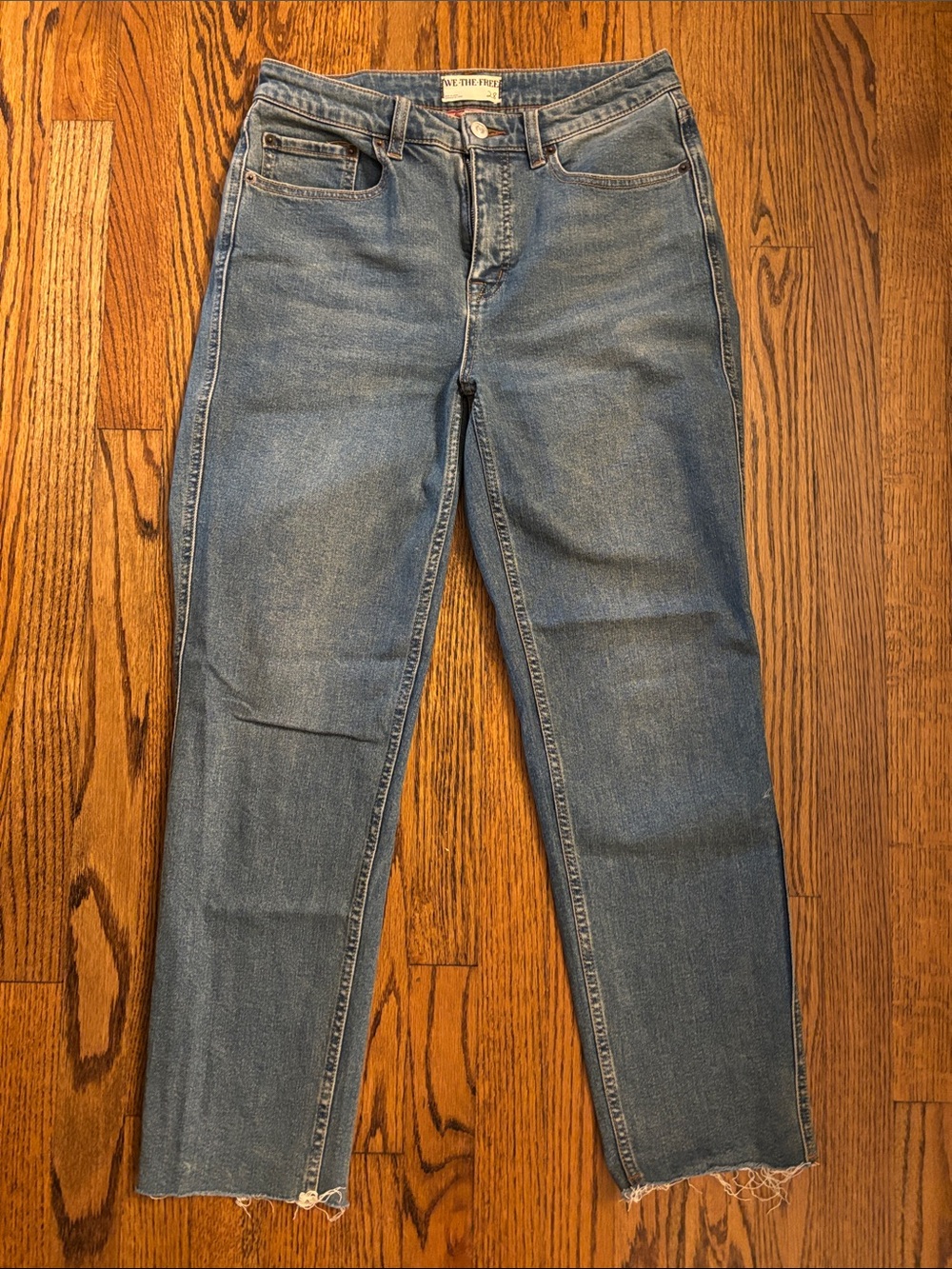 Free People Curvy Women's Blue Jeans - Timeless Straight Leg